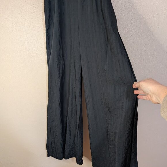 Forever 21 Black Cutout Jumpsuit Wide Leg Sleeveless Romper Size Small - Picture 3 of 11